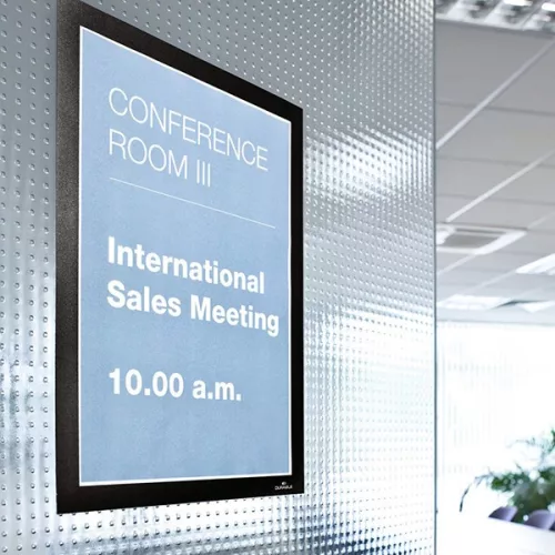 Infokeret DURABLE Duraframe A/4 sima felületre mágneses fekete 2 darabos