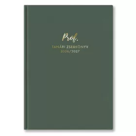   Tanári zsebkönyv TOPTIMER Prof PU műbőrborító A/5 heti 145x205 mm Sötét oliva 2026-2027