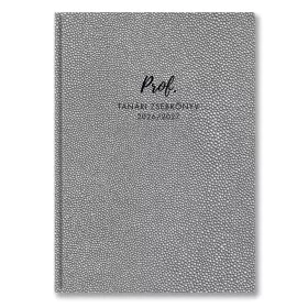   Tanári zsebkönyv TOPTIMER Prof PVC műbőrborító A/5 heti 145x205 mm Ezüst 2026-2027