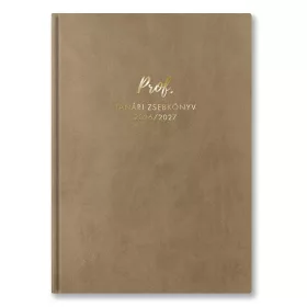   Tanári zsebkönyv TOPTIMER Prof PVC műbőrborító A/5 heti 145x205 mm Drapp 2026-2027