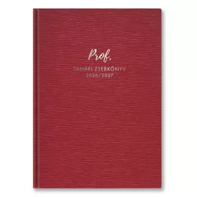   Tanári zsebkönyv TOPTIMER Prof PU műbőrborító A/5 heti 145x205 mm Vörös  2026-2027