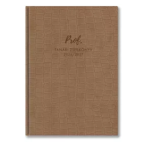   Tanári zsebkönyv TOPTIMER Prof PVC műbőrborító A/5 heti 145x205 mm Bézs 2026-2027