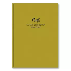   Tanári zsebkönyv TOPTIMER Prof PU műbőrborító A/5 heti 145x205 mm Mustár 2026-2027