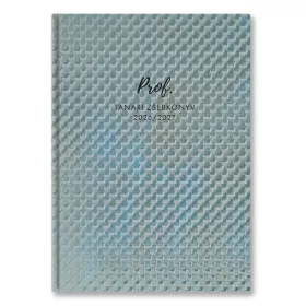   Tanári zsebkönyv TOPTIMER Prof PVC műbőrborító A/5 heti 145x205 mm Karbon világos kék 2026-2027