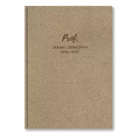   Tanári zsebkönyv TOPTIMER Prof PVC műbőrborító A/5 heti 145x205 mm Arany bubble 2026-2027