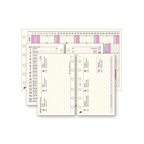 Gyűrűs kalendárium betét SATURNUS S311 heti sárga lapos 2026.