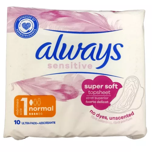 Egészségügyi betét ALWAYS Sensitive ultra normál+ 10 darabos