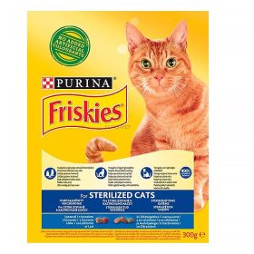   Állateledel száraz PURINA Friskies Sterilcat ivartalanított macskáknak lazaccal és zöldségekkel 300 g