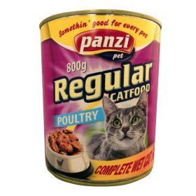   Állateledel konzerv PANZI Regular Poultry felnőtt macskának szárnyashús-mix 800 g