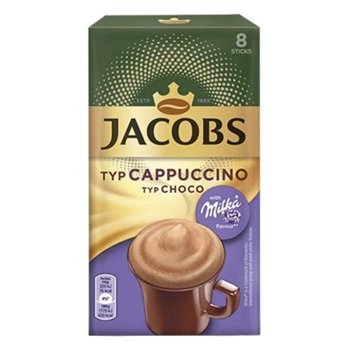 Kávé instant JACOBS Cappuccino Milka-Mogyorós 8x16,5g