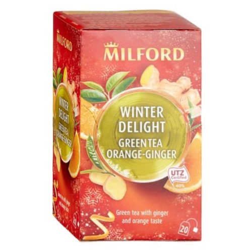 Zöld tea MILFORD Winter Delight narancs és gyömbér 20 filter/doboz