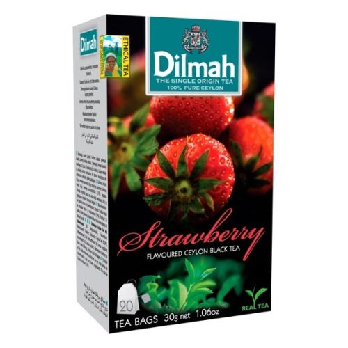 Fekete tea DILMAH Strawberry 20 filter/doboz