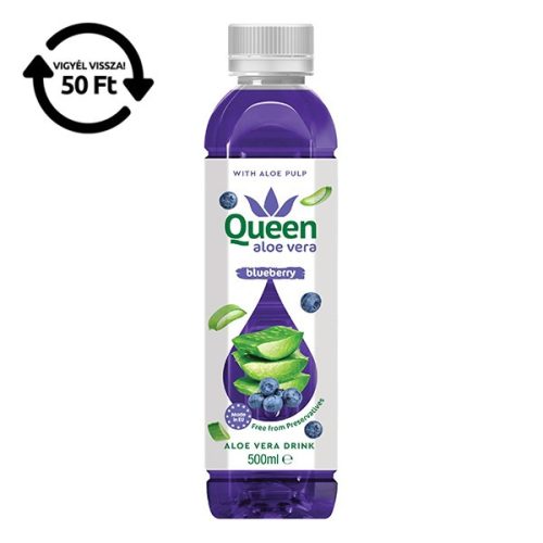 Üdítőital szénsavmentes QUEEN Aloe Vera Áfonya 0,5L DRS
