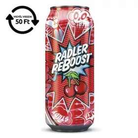   Alkoholmentes sör PÉCSI RADLER reboost meggy 0,0% 500 ml DRS
