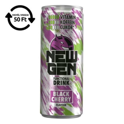 Üdítőital szénsavas HELL Newgen Black cherry 0,25L DRS