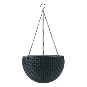   Virágcserép KETER Hanging műrattan felakasztható antracit