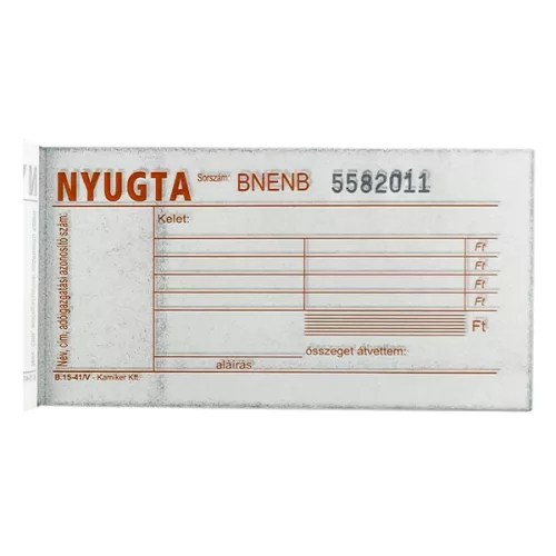 Nyomtatvány nyugta VECTRALINE 50x2 lapos 4 soros 20 darabos