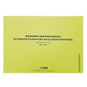   Nyomtatvány szigorú számadású nyilvántartó füzet A/4 25 lapos fekvő