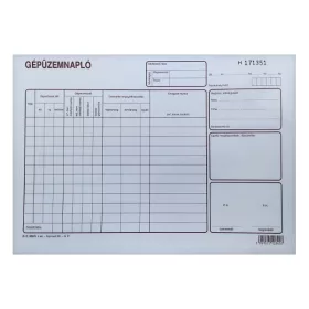 Nyomtatvány gépüzemnapló  A/4 25x3