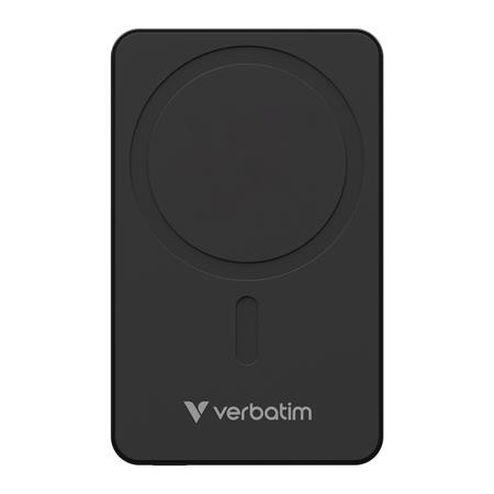 VERBATIM Power bank, külső akkumulátor, vezeték nélküli, 10.000mAh, VERBATIM "Charge n Go Essentials", fekete