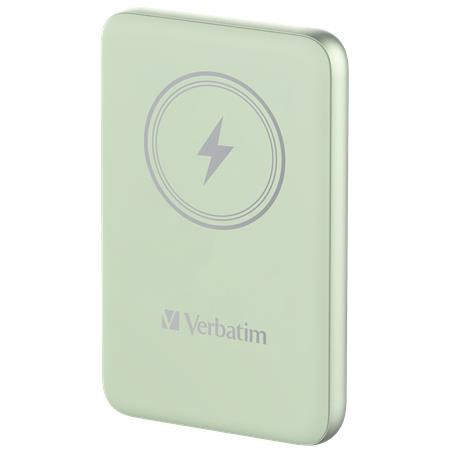 VERBATIM Hordozható akkumulátor, vezeték nélküli töltés, 10000 mAh, VERBATIM "MCP-10, zöld