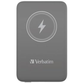   VERBATIM Power bank, mágneses (vezeték nélküli), 10.000 mAh, VERBATIM "MCP-10, szürke