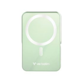   VERBATIM Power bank, mágneses (vezeték nélküli), 10.000mAh, VERBATIM "Charge n Go", zöld