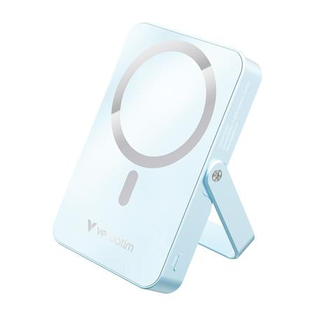 VERBATIM Power bank, mágneses (vezeték nélküli), 10.000mAh, VERBATIM "Charge n Go", kék