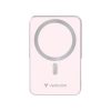 VERBATIM Power bank, külső akkumulátor, mágneses (vezeték nélküli), 10.000mAh, kitámasztó, VERBATIM "Charge n Go", rózsaszín