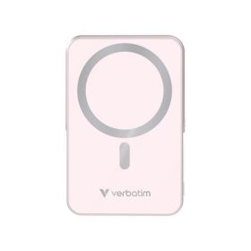   VERBATIM Power bank, mágneses (vezeték nélküli), 10.000mAh, VERBATIM "Charge n Go", rózsaszín