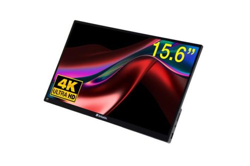 VERBATIM Hordozható monitor, érintőképernyő, 4K UHD felbontás, fém borítás, 15,6", VERBATIM "PMT-15-4K"