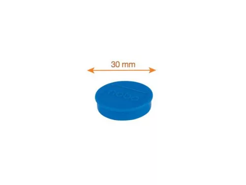 NOBO Korong mágnes, fehértáblához, 30 mm, 4 db, NOBO, kék