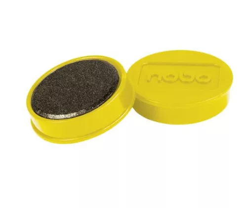 NOBO Mágneskorong, erős, 38 mm, 10 db, NOBO, sárga