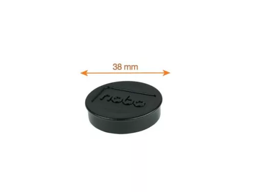 NOBO Korong mágnes, fehértáblához, 38 mm, 4 db, NOBO, fekete