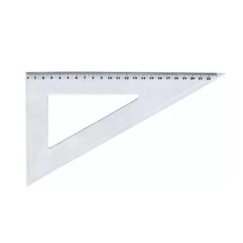 Vonalzó háromszög 60° 21cm, műanyag