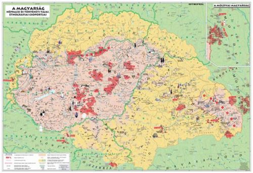 STIEFEL Könyökalátét, kétoldalas, STIEFEL "Magyarország néprajzi térkép"