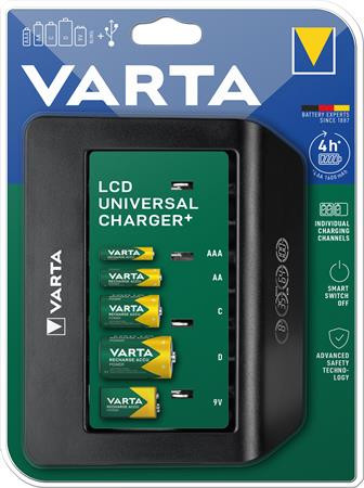 VARTA Elemtöltő, univerzális AA/AAA/C/D/9V, LCD kijelző, VARTA "Universal"