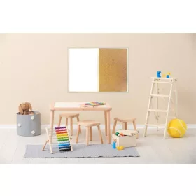   VICTORIA VISUAL Kombitábla, 60x80 cm, fakeret, VICTORIA VISUAL