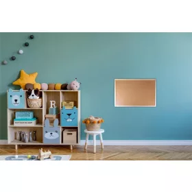   VICTORIA VISUAL Parafatábla, kétoldalas (parafa/parafa), 40x60 cm, fa keret, VICTORIA VISUAL