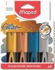 Szövegkiemelő készlet 1-5 mm MAPED "Glitter Fluo Peps" 4 különböző metálfényű szín